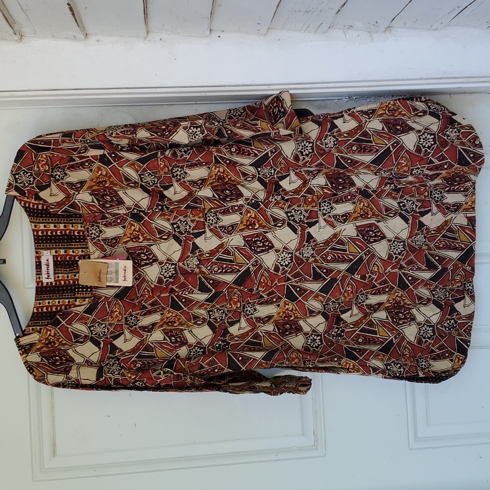 NWT Fabindia Hand Block Print Tunic with Pockets